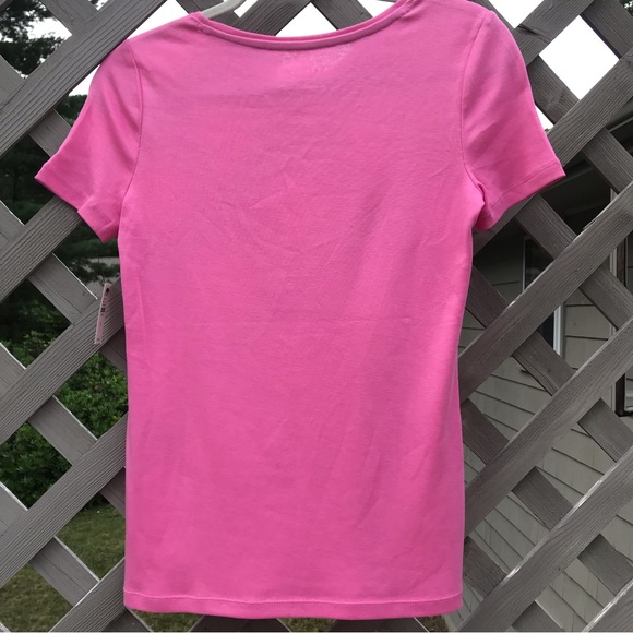 TALBOTS pink short-sleeved Pima cotton shirt NWT size Petite - Picture 2 of 6